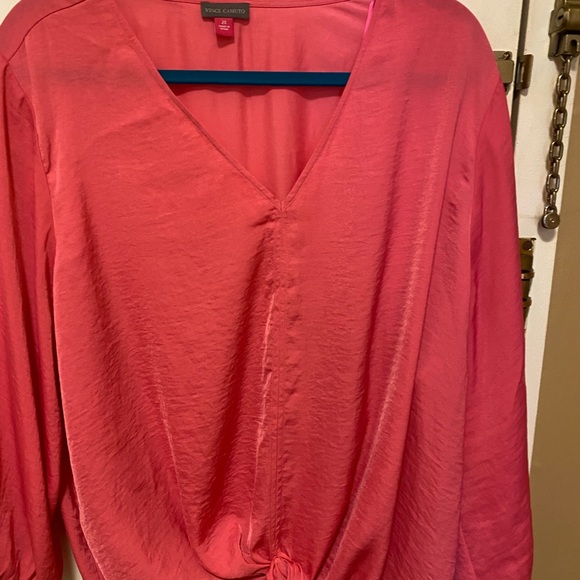 Vince Camuto v neck tie front blouse. 3/4 length sleeve - Picture 1 of 7